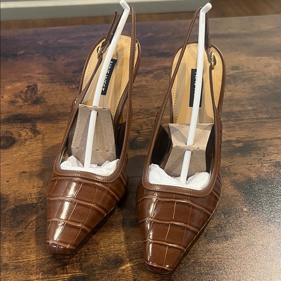 Nine West Shoes - Nine West Orlanda slingback stiletto pumps Croc-Embossed Slingback Heels